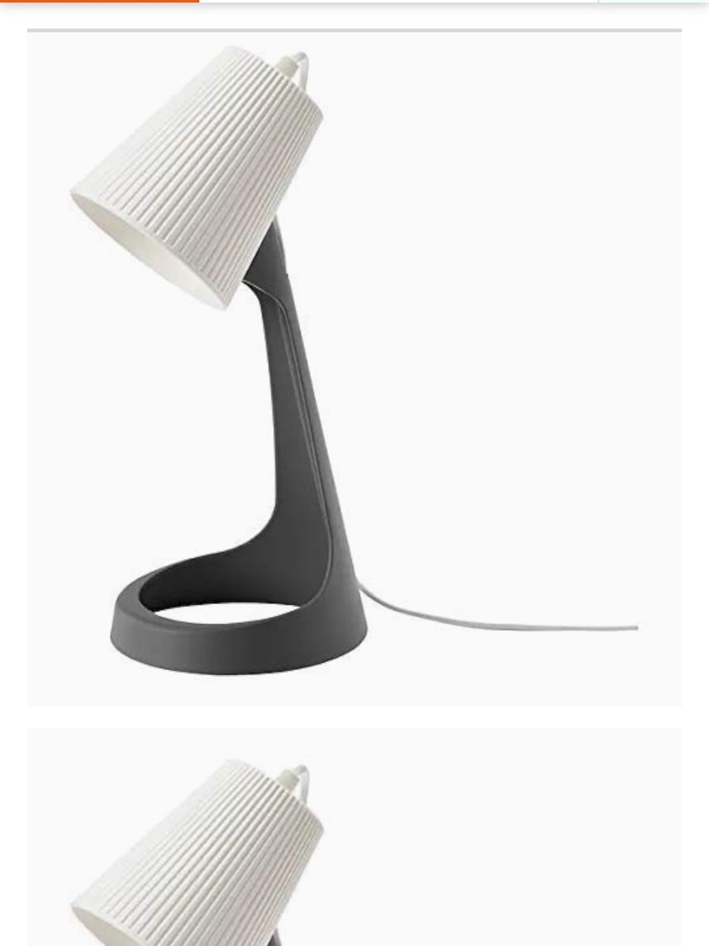 IKEA SVALLET White Lamp with 2Led Bulb